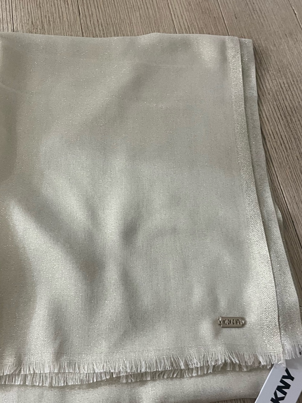 DKNY Shimmery Ivory Wrap Scarf